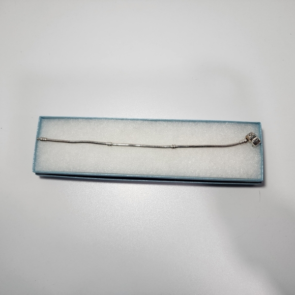 Pandora Sterling Silver Classic Moments Snake Chain Barrel Clasp Bracelet 7.5" - Picture 4 of 5